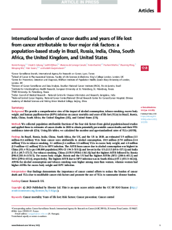 International burden of cancer deaths